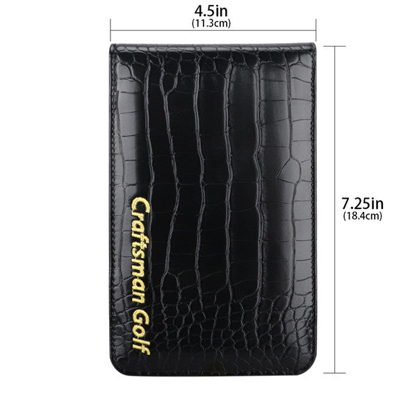 Crocodile Pattern Leather Scorecard & Yardage Book Holder - CraftsmanGolf