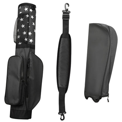 Black Lightweight Golf Carry Stand Bag,  Perfect for Driving Range, Par 3 Course