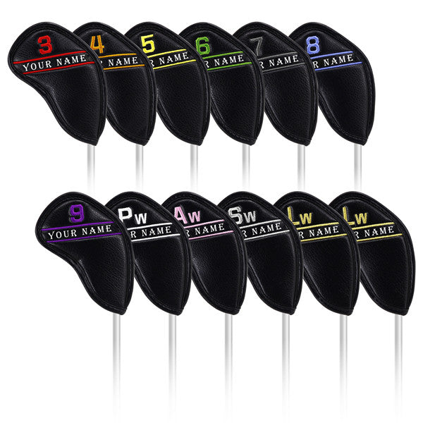 Custom Colorful Embroidery Number Iron Head Cover Set - CraftsmanGolf
