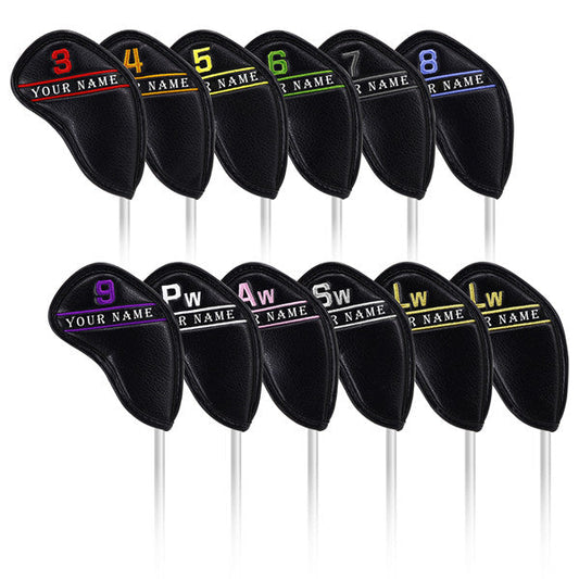Custom Colorful Embroidery Number Iron Head Cover Set - CraftsmanGolf