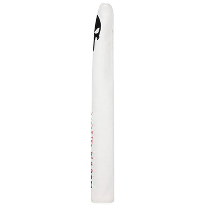 Custom Skull White Leather Alignment Stick Cover - CraftsmanGolf