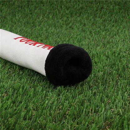 Custom Skull White Leather Alignment Stick Cover - CraftsmanGolf