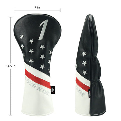Custom Grey Stars Golf Wood Headcovers- CraftsmanGolf