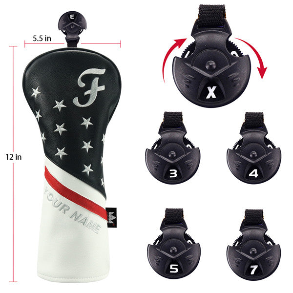 Custom Grey Stars Golf Wood Headcovers- CraftsmanGolf