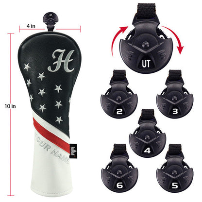 Custom Grey Stars Golf Wood Headcovers- CraftsmanGolf