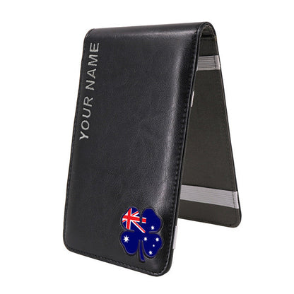 Custom Country Flag Clover Scorecard&Yardage Book Cover With Your Name - CraftsmanGolf