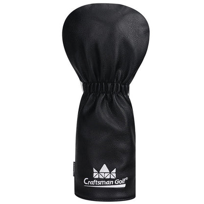 Custom Your Name Black & White Stripe Leather Golf Head Covers - CraftsmanGolf