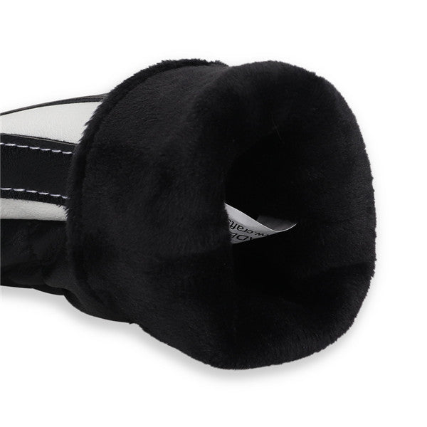 Custom Your Name Black & White Stripe Leather Golf Head Covers - CraftsmanGolf