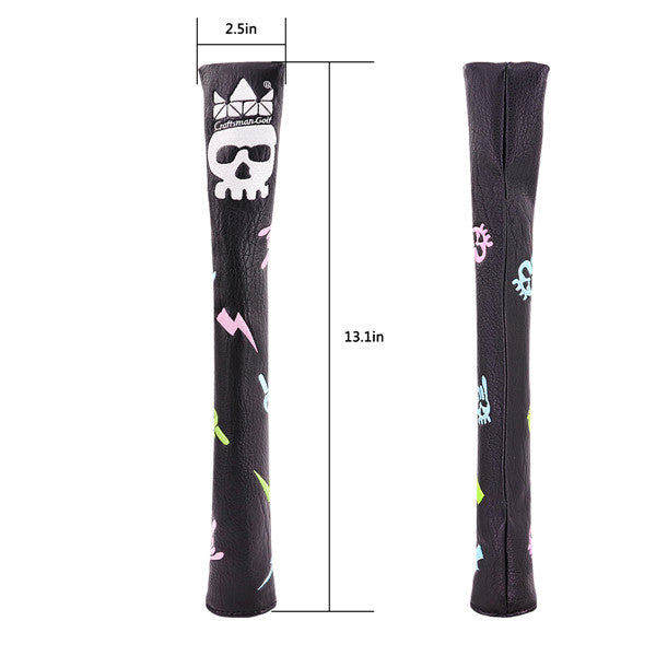 Hip-hop Skull Leather Alignment Stick Cover - CraftsmanGolf