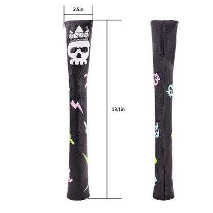 Hip-hop Skull Leather Alignment Stick Cover - CraftsmanGolf