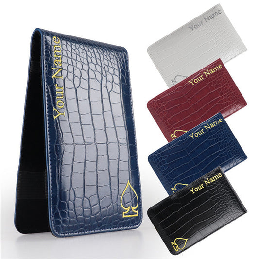 Personalized Crocodile Pattern Leather Scorecard & Yardage Book Holder - CraftsmanGolf