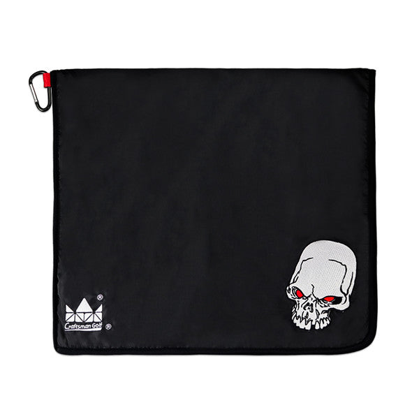 Waffle Rain Hood Golf Towel with Free Carabiner Clip(Skull or Bulldog logo) - CraftsmanGolf