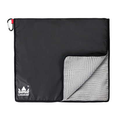 Waffle Rain Hood Golf Towel with Free Carabiner Clip(Skull or Bulldog logo) - CraftsmanGolf