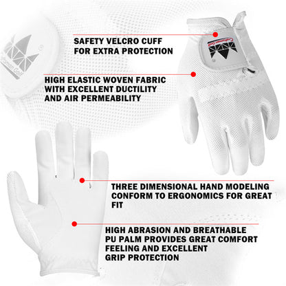 Junior Breathable Microfiber Synthetic Golf Gloves 1 Pair