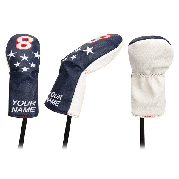 Custom Blue&White Stars Hybrid Iron Head Covers Set-Craftsman golf