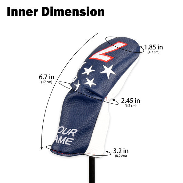 Custom Blue&White Stars Hybrid Iron Head Covers Set-Craftsman golf