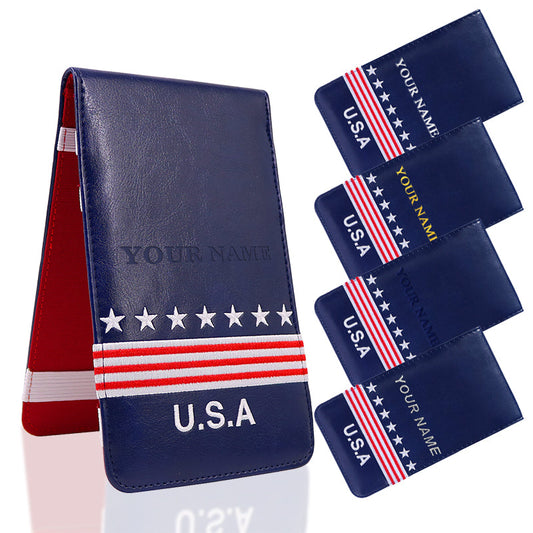 Custom USA Scorecard & Yardage Book Holder With Your Name-Craftsman Golf