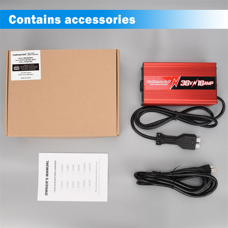 EZGO Marathon 18 AMP 36 Volt Golf Cart Battery Charger With Anderson SB-50 Style Plug-Craftsman golf