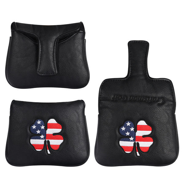 USA Flag Lucky Clover Square Mallet Putter Headcover - CraftsmanGolf