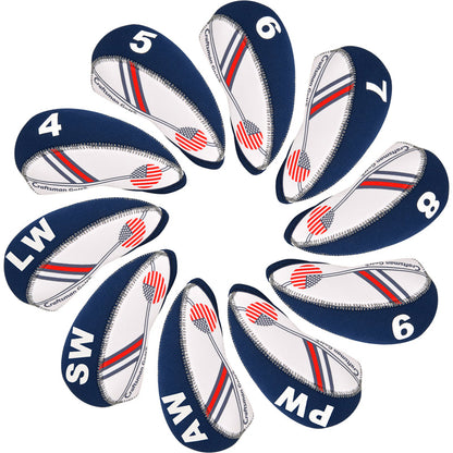 USA Flag Neoprene Iron Head Cover Set