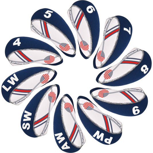 USA Flag Neoprene Iron Head Cover Set