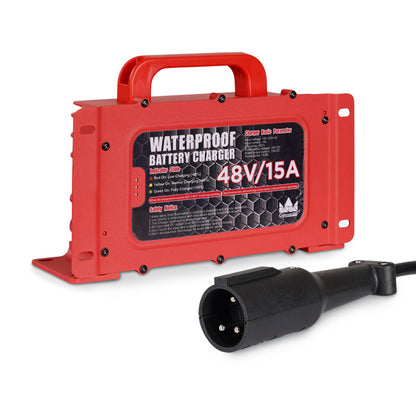 Waterproof 48V 15A Club Car Golf Cart Battery Charger With 3-Pin Round Plug - Craftsman Golf