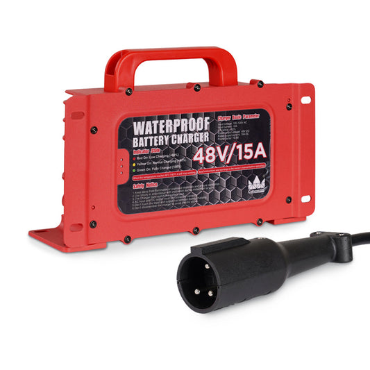 Waterproof 48V 15A Club Car Golf Cart Battery Charger With 3-Pin Round Plug - Craftsman Golf