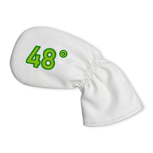 White Leather Both Sides Embroidered Wedge Iron Head Covers